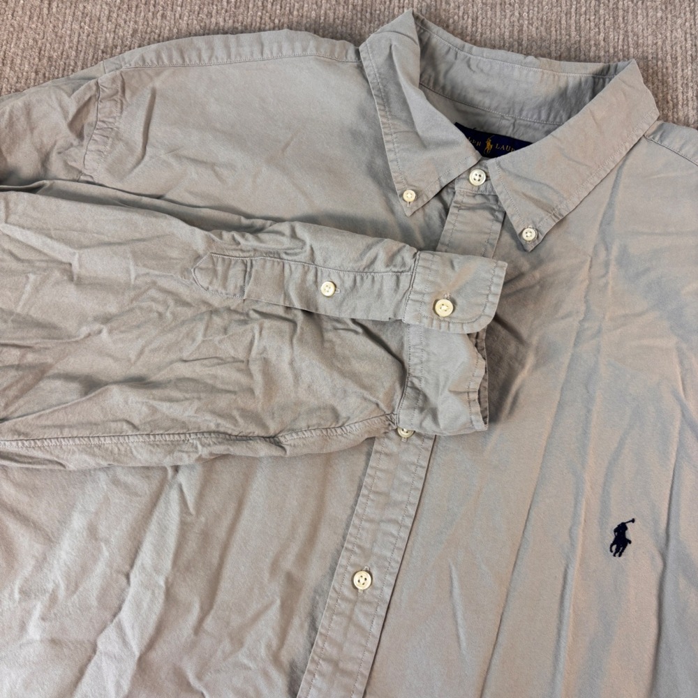 Ralph Lauren Light Gray Classic Cotton Button Down Shirt Men's Size 3XLT NWT